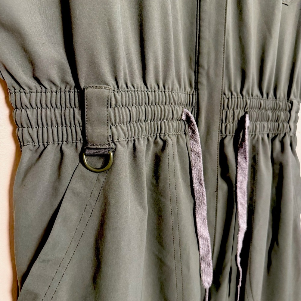 WonderWink Renew Women's Large Jumpsuit 7 Pocket V-Neck Stretch Cargo In Olive - Picture 6 of 16